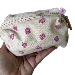 Sig Zane + Hawaiian Airlines Collab Floral Canvas Cosmetic Makeup Bag Pouch